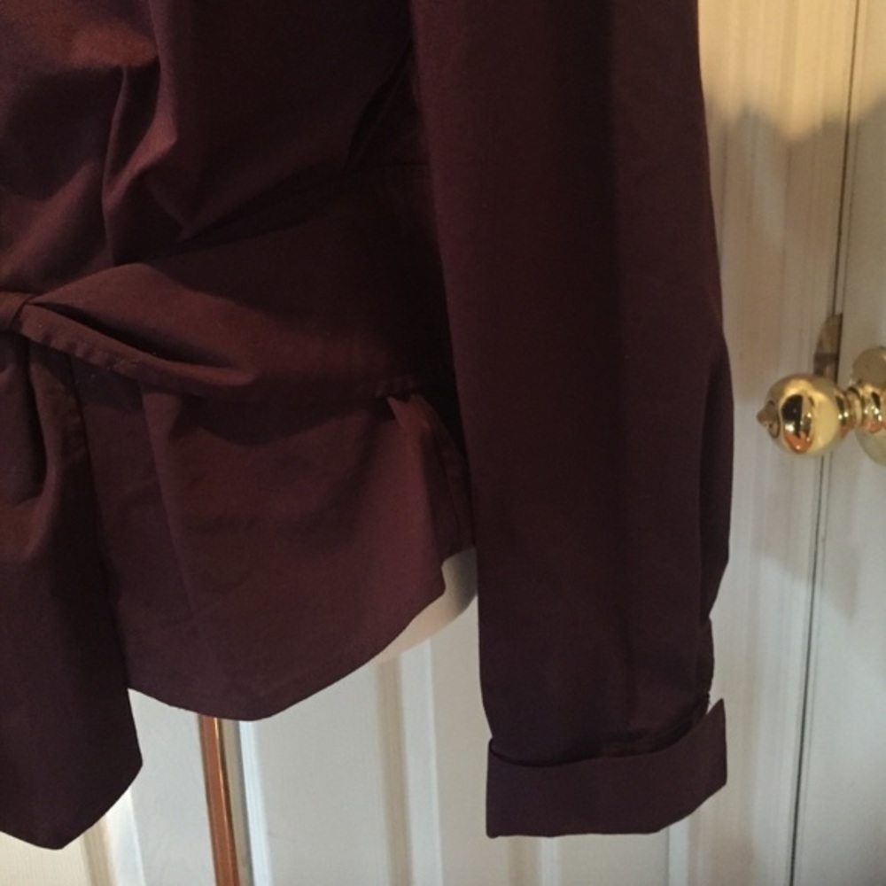Tie Front Top, Deep Plum Color - image 4